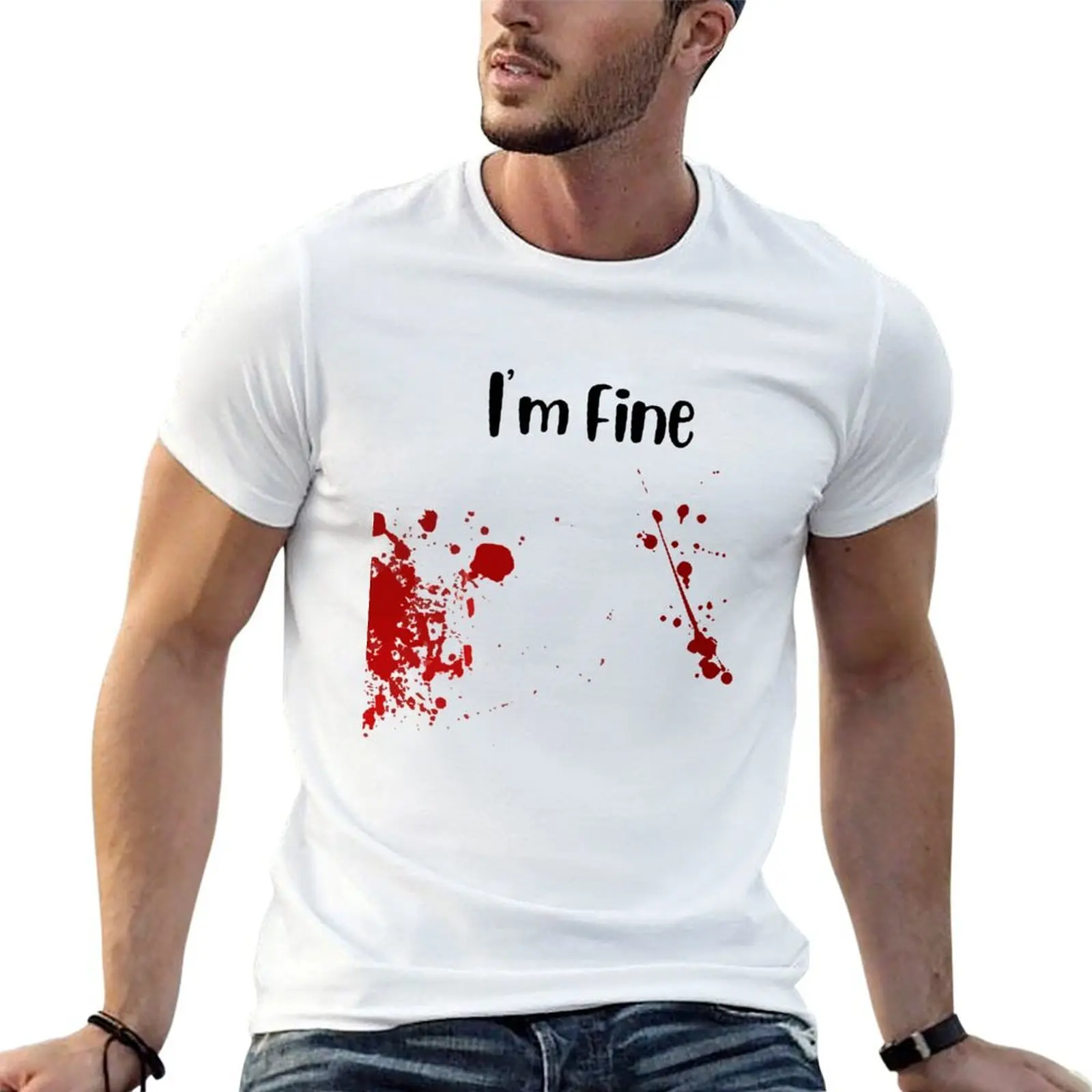 I'm Fine - Funny Blood Splatter Joke Gag T-Shirt anime tshirt man t shirts cotton T-Shirt
I'm Fine - Funny Blood Splatter Joke Gag T-Shirt anime tshirt man t shirts cotton T-Shirt