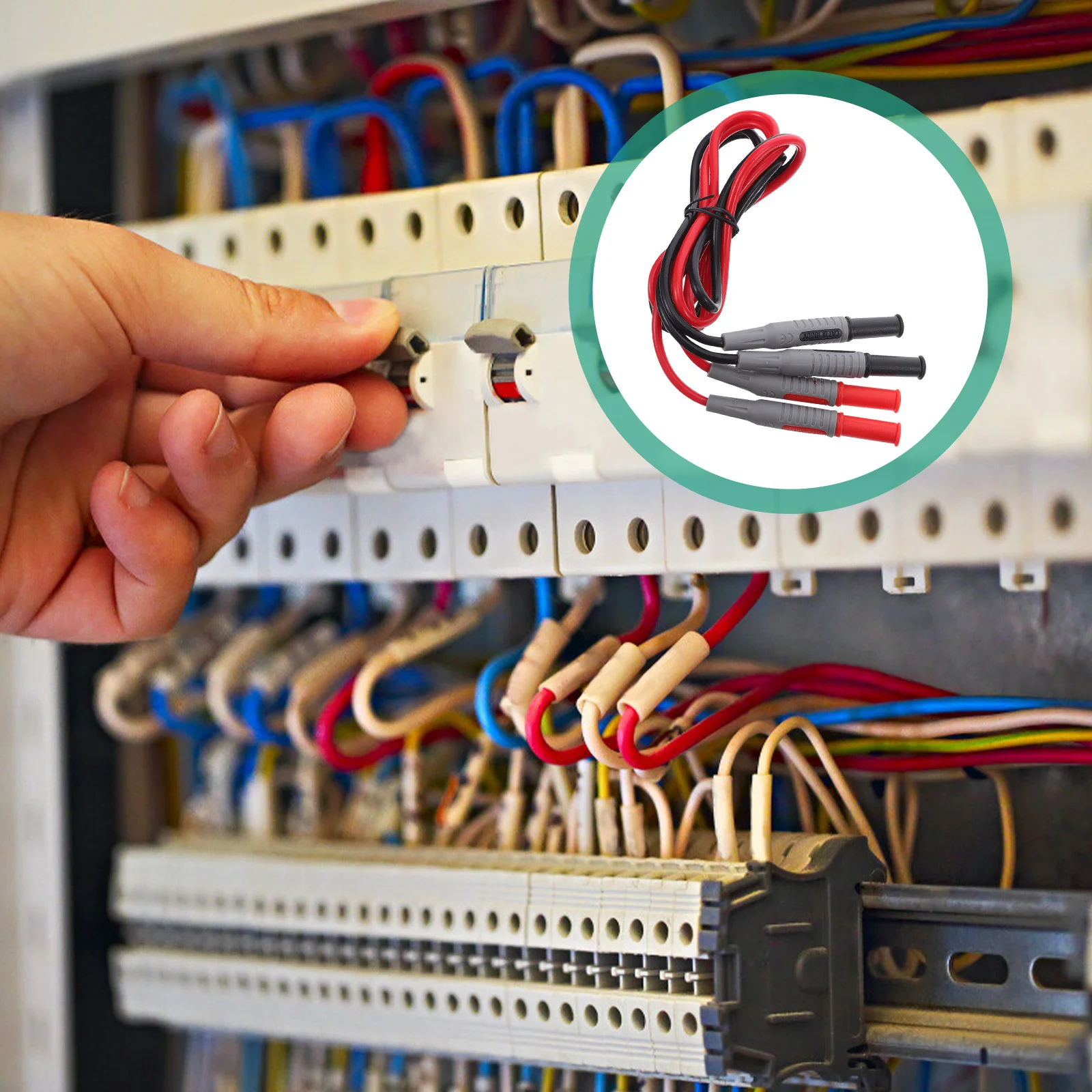 2Pcs Electrical Multimeter Test Lead Kit High Precision Wire Tester Probes for Industrial Household Automotive Applications