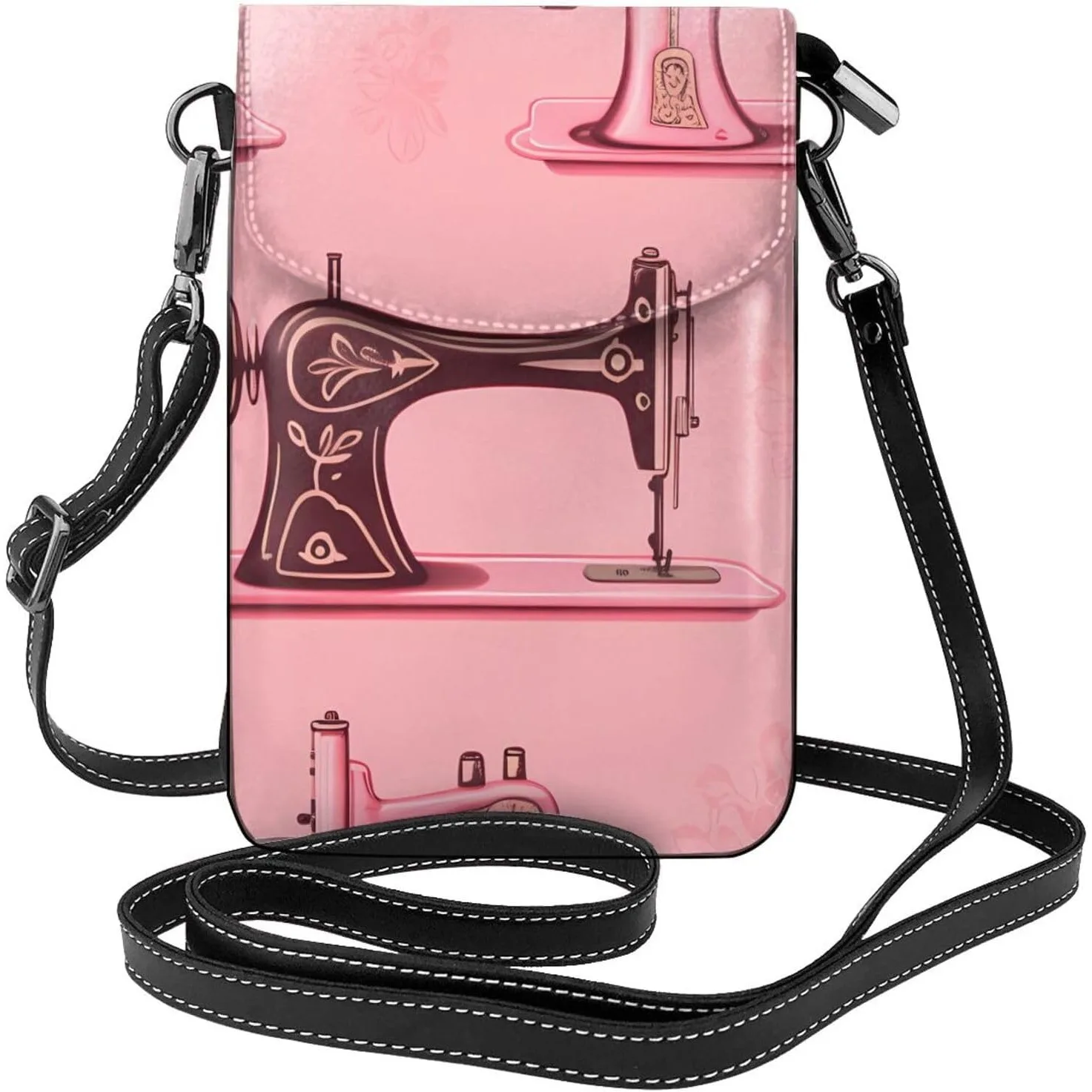 Винтажная розовая швейная машина с принтами Женский мобильный телефон с кожаной крайней плотью, откидная крышка через плечо
Винтажная розовая швейная машина с принтами Женский мобильный телефон с кожаной крайней плотью, откидная крышка через плечо