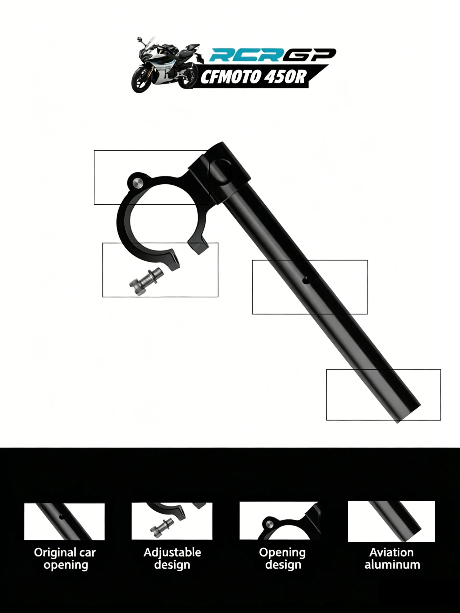Motorcycle Original Separate Handlebar Handle Bar Fork Clipon For CFMOTO 45OSR CF45OSR CF MOTO SR450
Motorcycle Original Separate Handlebar Handle Bar Fork Clipon For CFMOTO 45OSR CF45OSR CF MOTO SR450