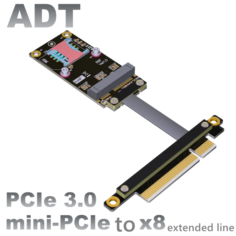 Удлинительный кабель PCIe x8 передается на беспроводную сетевую карту mini PCIe, плоский кабель mpcie PCIe3.0x1 gen3 8G/bps
Удлинительный кабель PCIe x8 передается на беспроводную сетевую карту mini PCIe, плоский кабель mpcie PCIe3.0x1 gen3 8G/bps