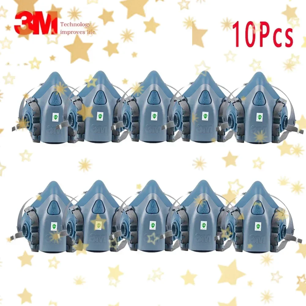 10Pcs 3M 7502 Gas Mask Chemical Respirator Protective Mask Industrial Paint Spray Can Matched with 6000 Filter Anti Organic Gas
10Pcs 3M 7502 Gas Mask Chemical Respirator Protective Mask Industrial Paint Spray Can Matched with 6000 Filter Anti Organic Gas
