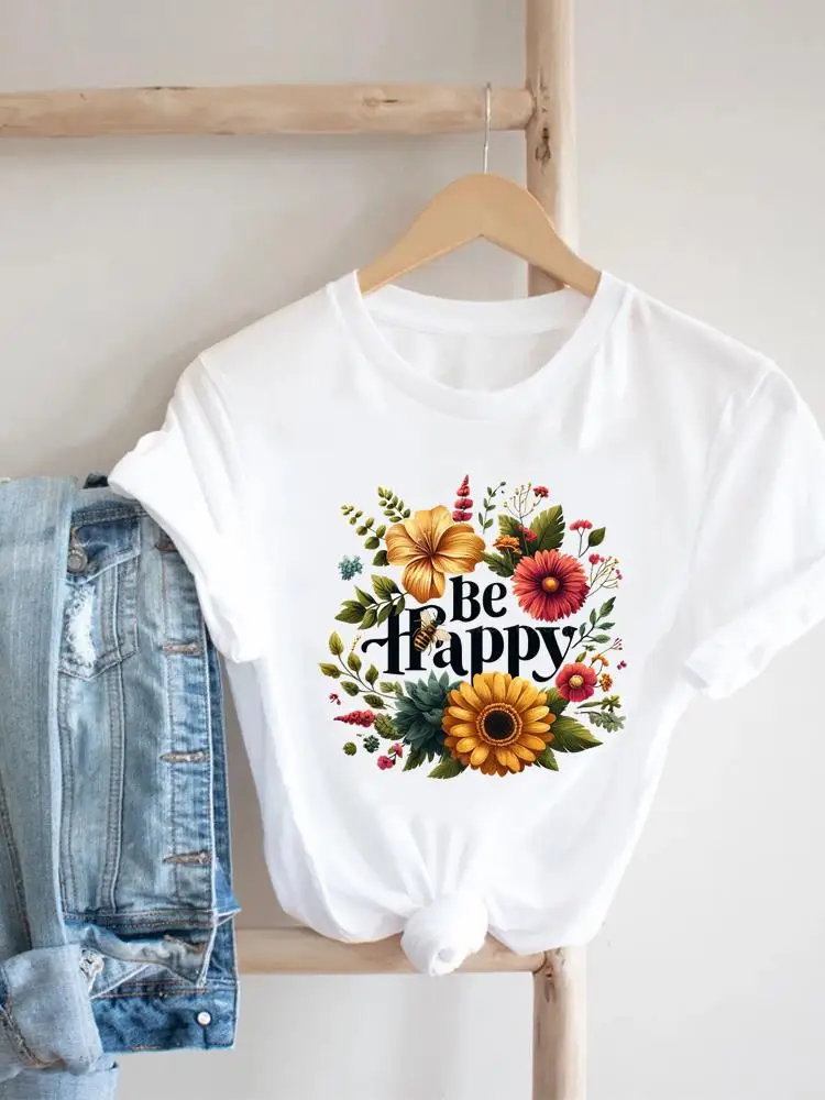Sweet Flower Letter Print Female Fashion Ladies Clothing T Shirt Casual Top Women Short Sleeve Tee Graphic T-Shirts
Sweet Flower Letter Print Female Fashion Ladies Clothing T Shirt Casual Top Women Short Sleeve Tee Graphic T-Shirts