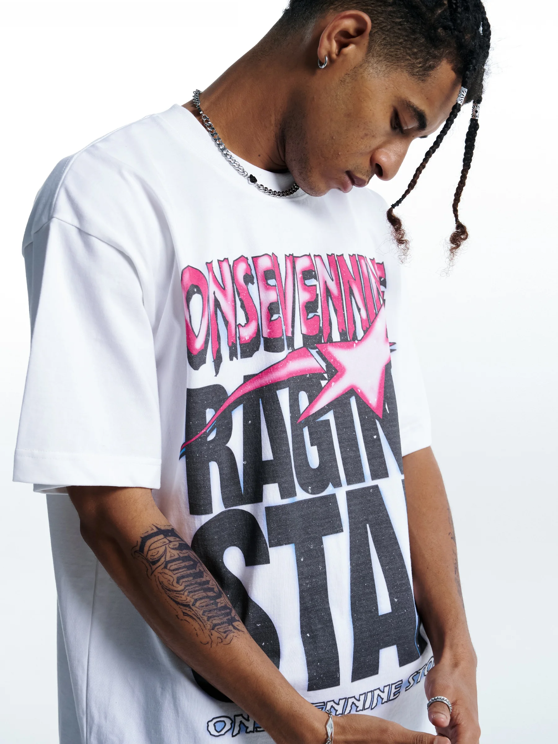 Onesevenine Heavyweight Pure Cotton Short Sleeve T-Shirt Men's Summer Original Design Graffiti round Neck Breathable Casual Top
Onesevenine Heavyweight Pure Cotton Short Sleeve T-Shirt Men's Summer Original Design Graffiti round Neck Breathable Casual Top