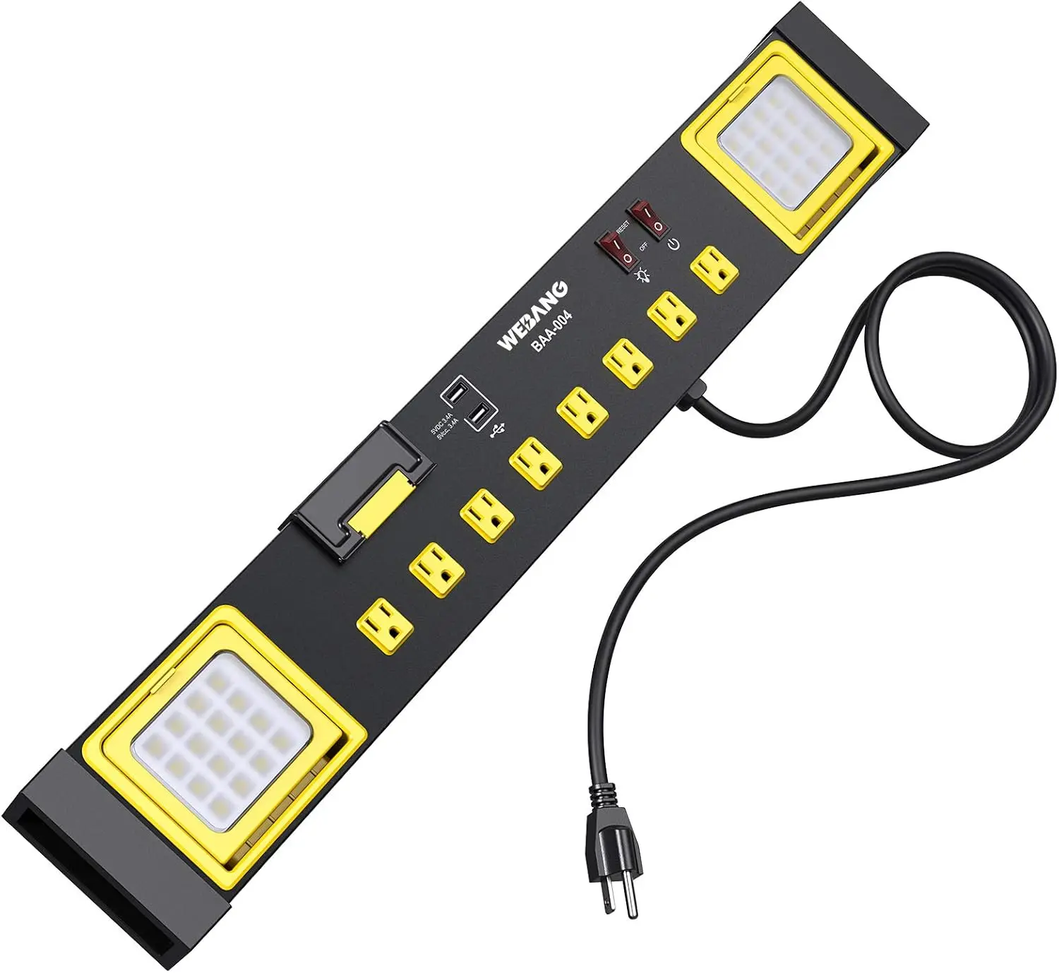 Heavy Duty Metal Power Strip with 8 Outlets, 2 USB Ports, LED Light, Circuit Breaker, Wall Mount for Workshop/Garage
Heavy Duty Metal Power Strip with 8 Outlets, 2 USB Ports, LED Light, Circuit Breaker, Wall Mount for Workshop/Garage