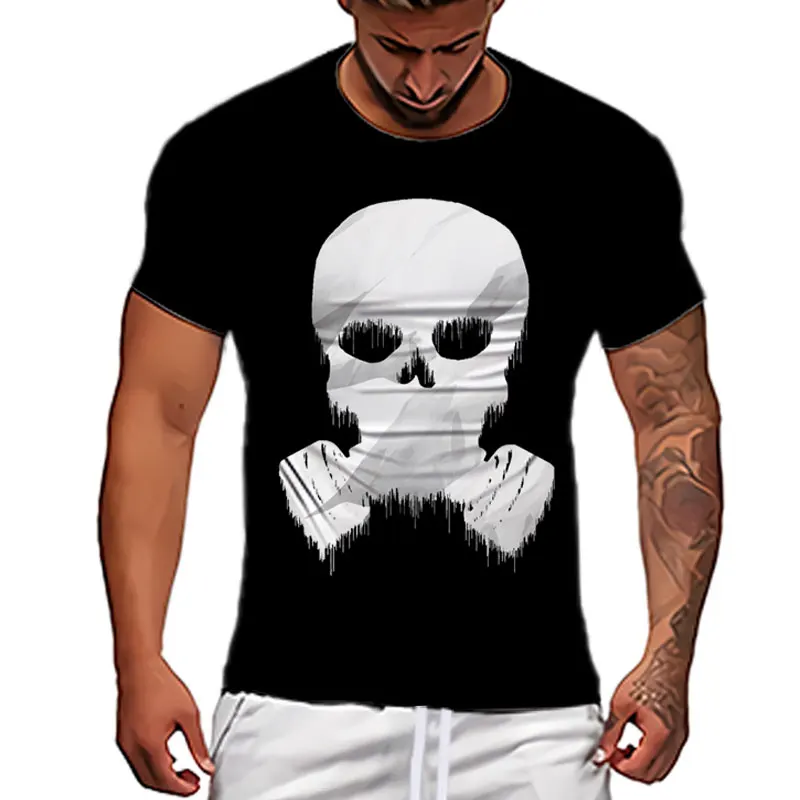 Summer must-have black T-shirt for men simple biochemical mask pattern short sleeved hip-hop oversized printed T shirts top
Summer must-have black T-shirt for men simple biochemical mask pattern short sleeved hip-hop oversized printed T shirts top