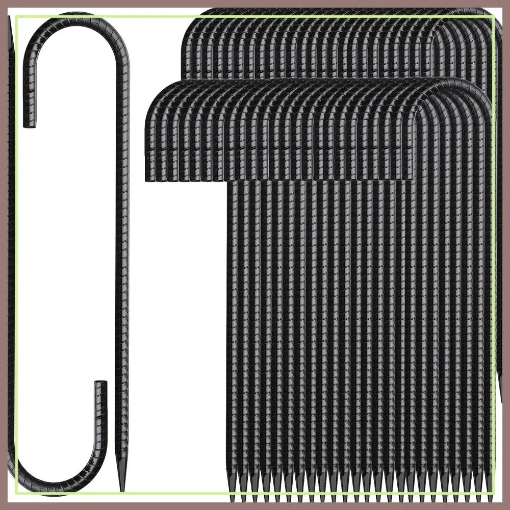 12 Inch Rebar Stakes 50 Pack J Hook Ground Stakes Heavy Duty Galvanized Anchors for Chain Link Fence, Tent, Trampoline, Canopy
12 Inch Rebar Stakes 50 Pack J Hook Ground Stakes Heavy Duty Galvanized Anchors for Chain Link Fence, Tent, Trampoline, Canopy