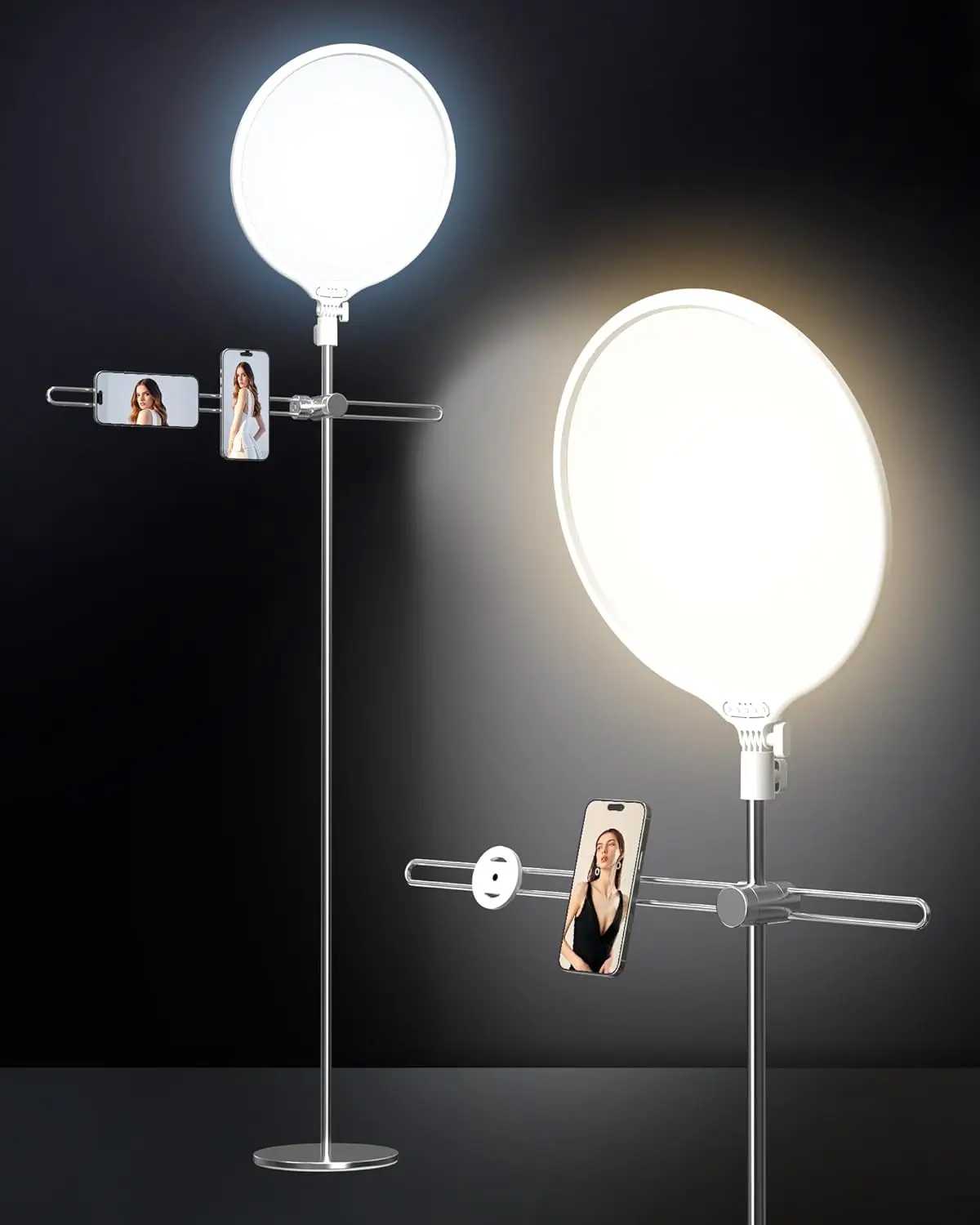 LED Ring Light with Stand 150cm, Professional 6000K Full-Screen Big Ring Lighting with Phone Holder, Selfie Lights for S
LED Ring Light with Stand 150cm, Professional 6000K Full-Screen Big Ring Lighting with Phone Holder, Selfie Lights for S