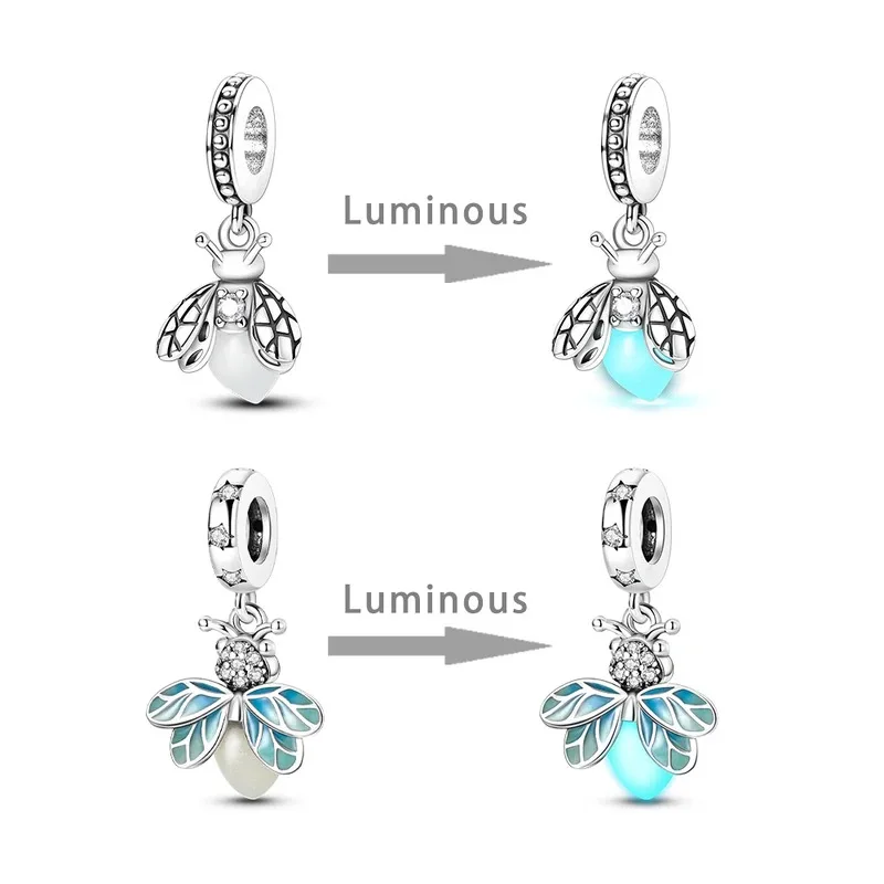 Silver Plated Glowing Luminous Firefly Charms Fit Original Bangle Charm Beads Pendent Dangle Bracelet DIY Women Jewelry Gift
Silver Plated Glowing Luminous Firefly Charms Fit Original Bangle Charm Beads Pendent Dangle Bracelet DIY Women Jewelry Gift