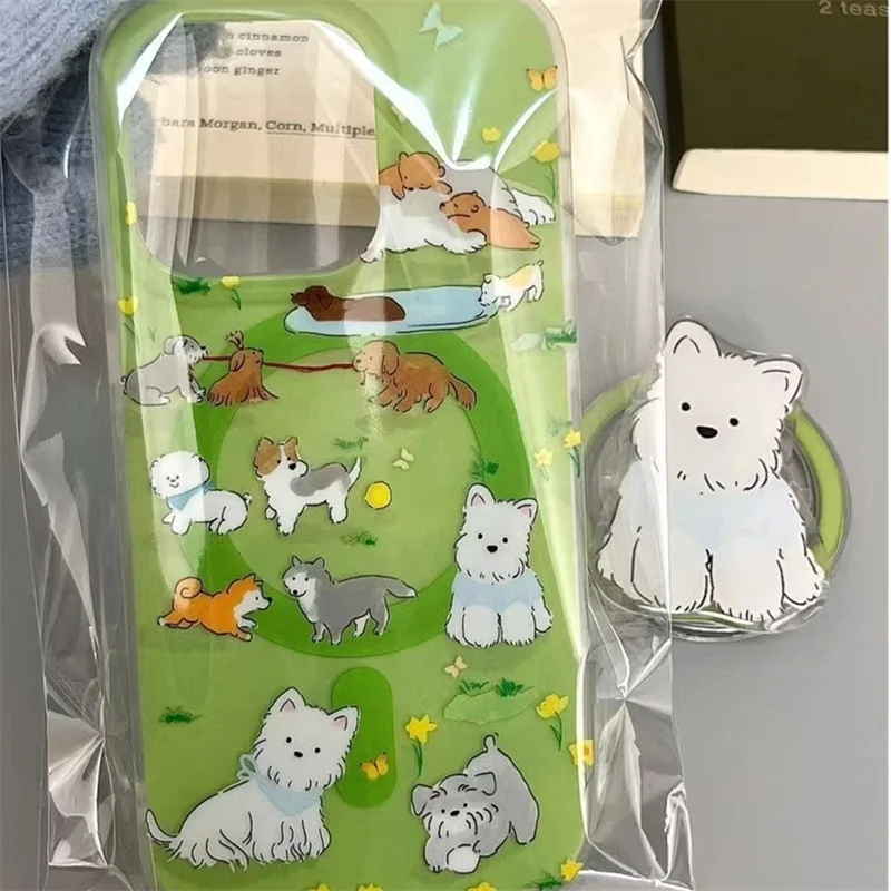 Magnetic IND Green Grassland Yellow Flower Dog Phone Case with White Dog Magnetic Bracket for iPhone 11 12 13 14 15 16 pro max
Magnetic IND Green Grassland Yellow Flower Dog Phone Case with White Dog Magnetic Bracket for iPhone 11 12 13 14 15 16 pro max