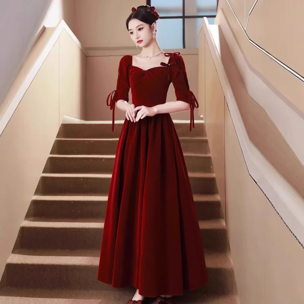 Ele Red Wedding Dr Autumn Winter New Sle Long A-Line Skirt High Waist Wedding Gown for Bride Hotel Indoor Ceremony
Ele Red Wedding Dr Autumn Winter New Sle Long A-Line Skirt High Waist Wedding Gown for Bride Hotel Indoor Ceremony