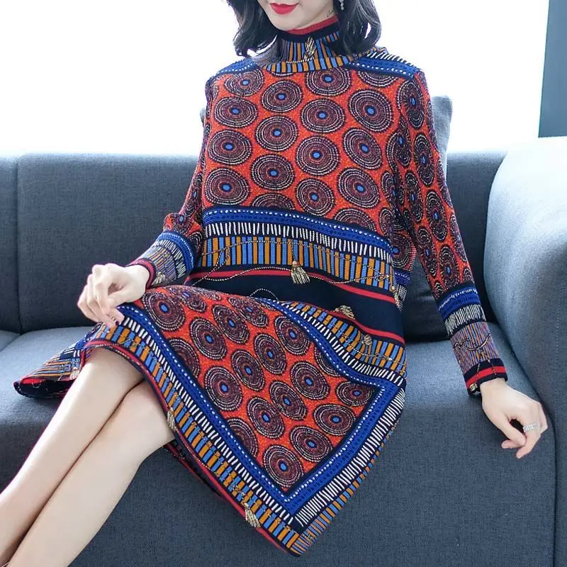 Vintage Printed Pleated Dress New Fashion Chinese Style High Neck Loose Slim Mid length Dress Spring 2023 Casual Dress Female
Vintage Printed Pleated Dress New Fashion Chinese Style High Neck Loose Slim Mid length Dress Spring 2023 Casual Dress Female