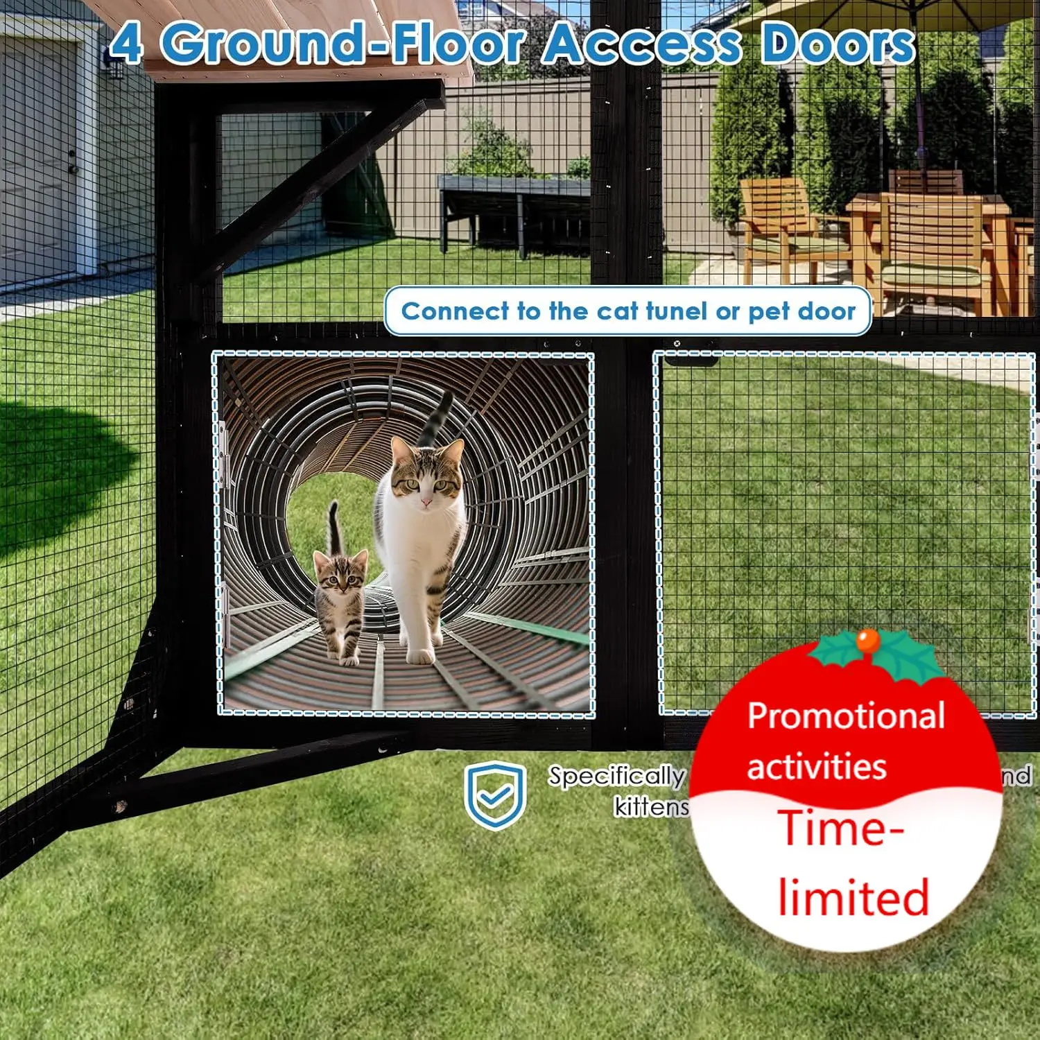 71.1" L Large Catio Outdoor Enclosure Window Acess, Walk-in Cage House for Multiple Indoor Outdoor , Outside
71.1" L Large Catio Outdoor Enclosure Window Acess, Walk-in Cage House for Multiple Indoor Outdoor , Outside