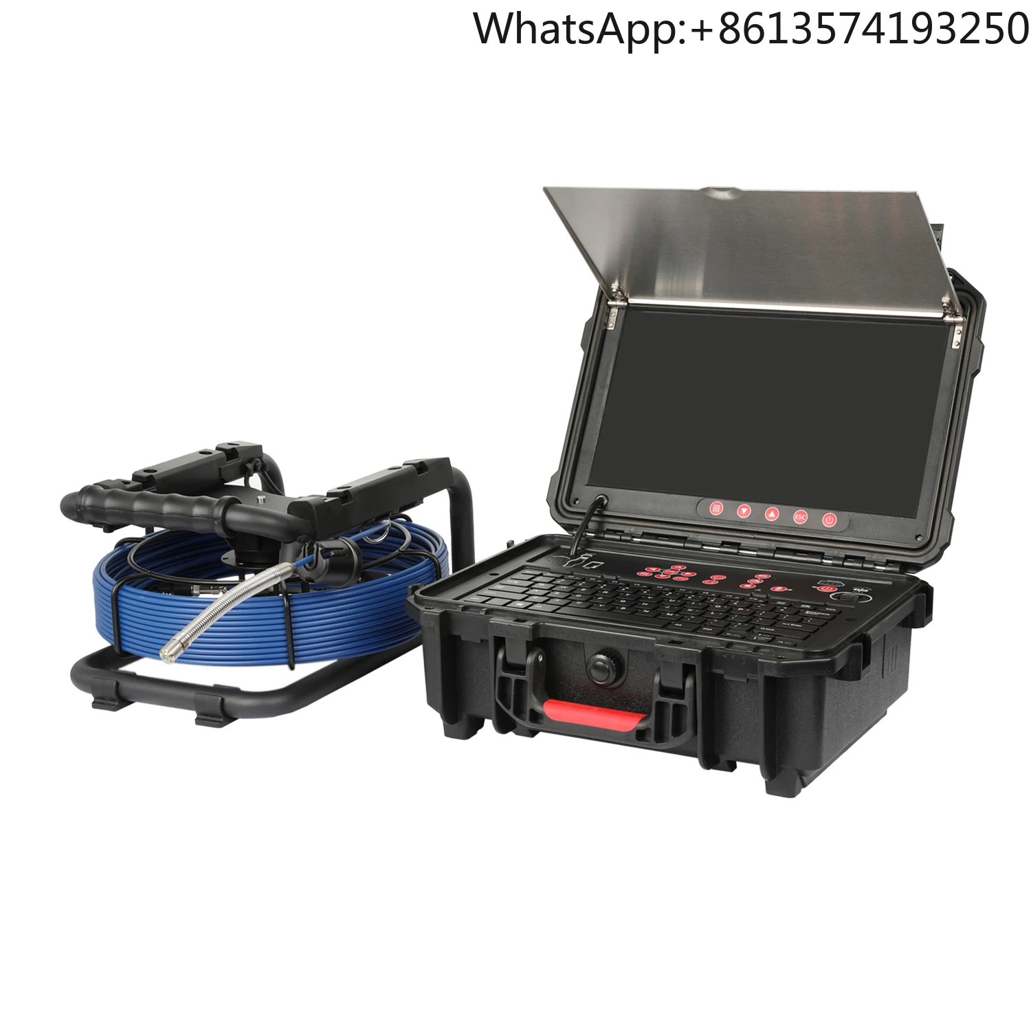 40M Mini Sewer Drain Pipeline Inspection Camera with 12.8mm and 13.3inch Big Screen
40M Mini Sewer Drain Pipeline Inspection Camera with 12.8mm and 13.3inch Big Screen