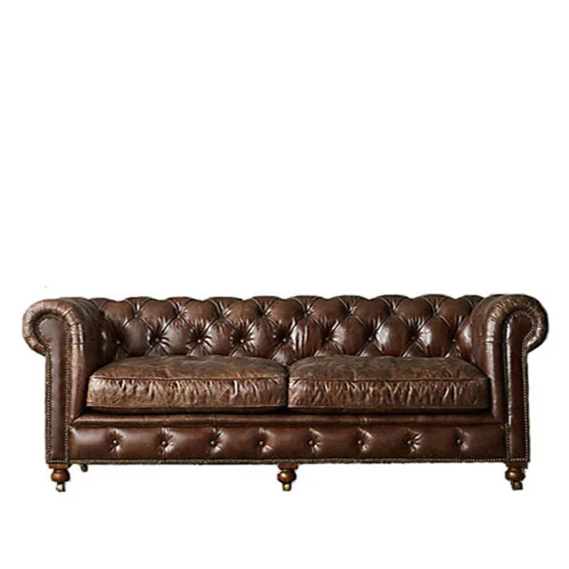 American oil wax leather sofa B & B living room small apartment hotel office first layer cowhide retro buckle sofa
American oil wax leather sofa B & B living room small apartment hotel office first layer cowhide retro buckle sofa