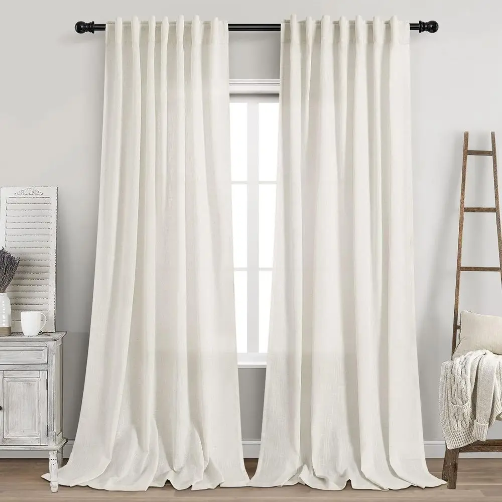 2 Panels Set Cream Linen Curtains 108 inches Long or Living Room Extra Long Back Tab Curtains Neutral armhouse Light iltering Se
2 Panels Set Cream Linen Curtains 108 inches Long or Living Room Extra Long Back Tab Curtains Neutral armhouse Light iltering Se