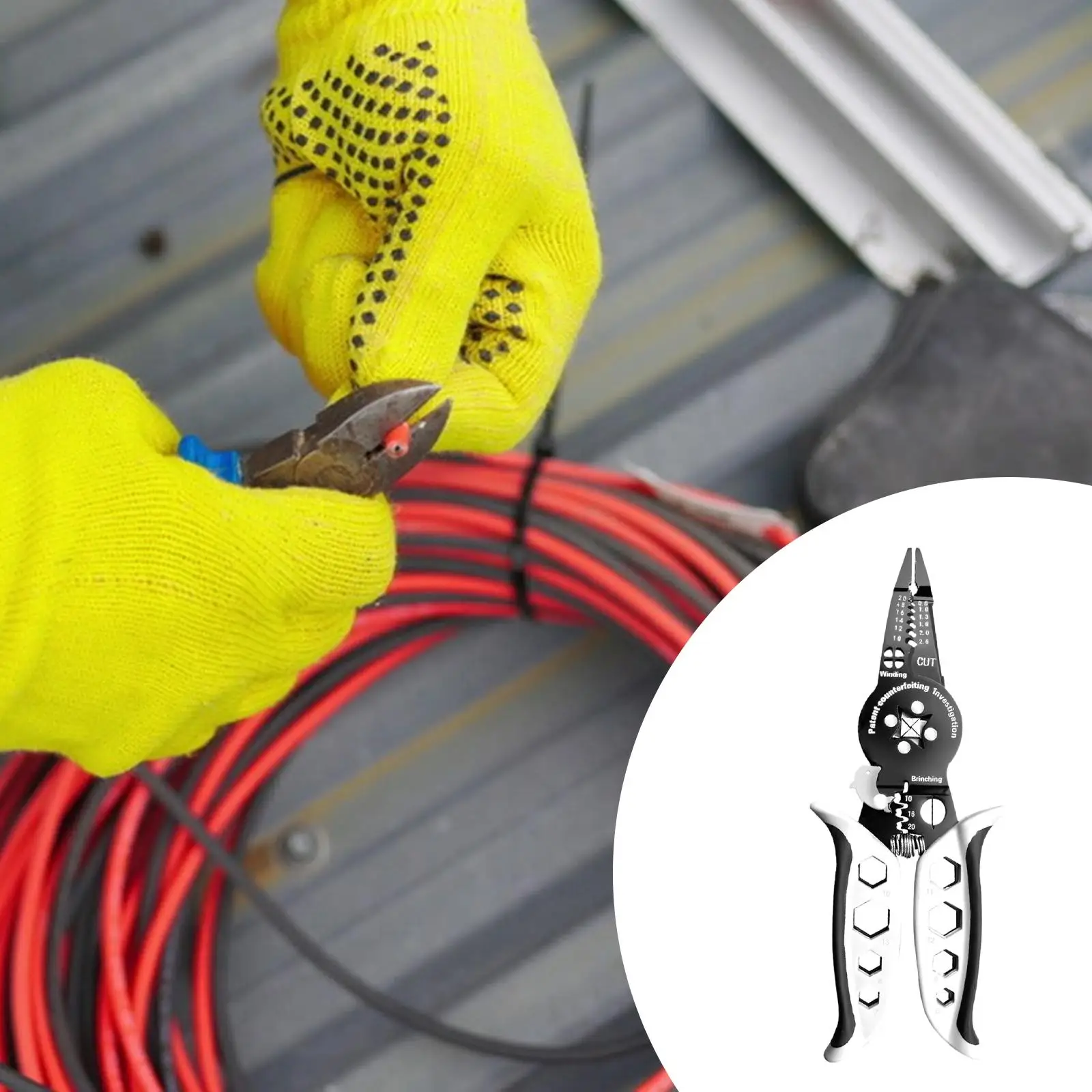 Heavy Duty Wire Stripping Plier Steel Cable Sheath Stripper Multipurpose Pliers Tool for Electrical Wire Installation Projects
Heavy Duty Wire Stripping Plier Steel Cable Sheath Stripper Multipurpose Pliers Tool for Electrical Wire Installation Projects