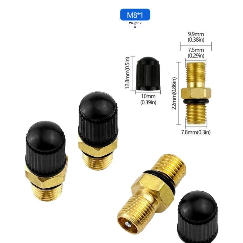»1Pcs M8x1 High-Quality Air Valves Durable Brass Tire Valve Stems For Car Motorcycle Bike Tires Caps DIY Accessories
»1Pcs M8x1 High-Quality Air Valves Durable Brass Tire Valve Stems For Car Motorcycle Bike Tires Caps DIY Accessories