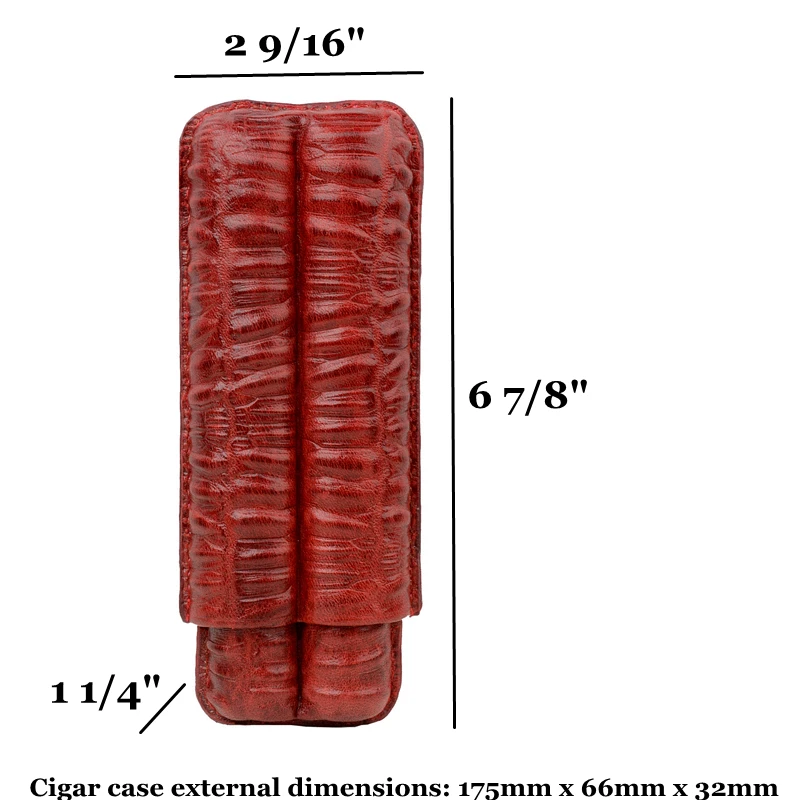 Real Leather Cigar Case 2 Tube Cigar Holder Dueable Mini Humidor 54 Ring Travel Cigar Box Best Smoking Accessory
Real Leather Cigar Case 2 Tube Cigar Holder Dueable Mini Humidor 54 Ring Travel Cigar Box Best Smoking Accessory