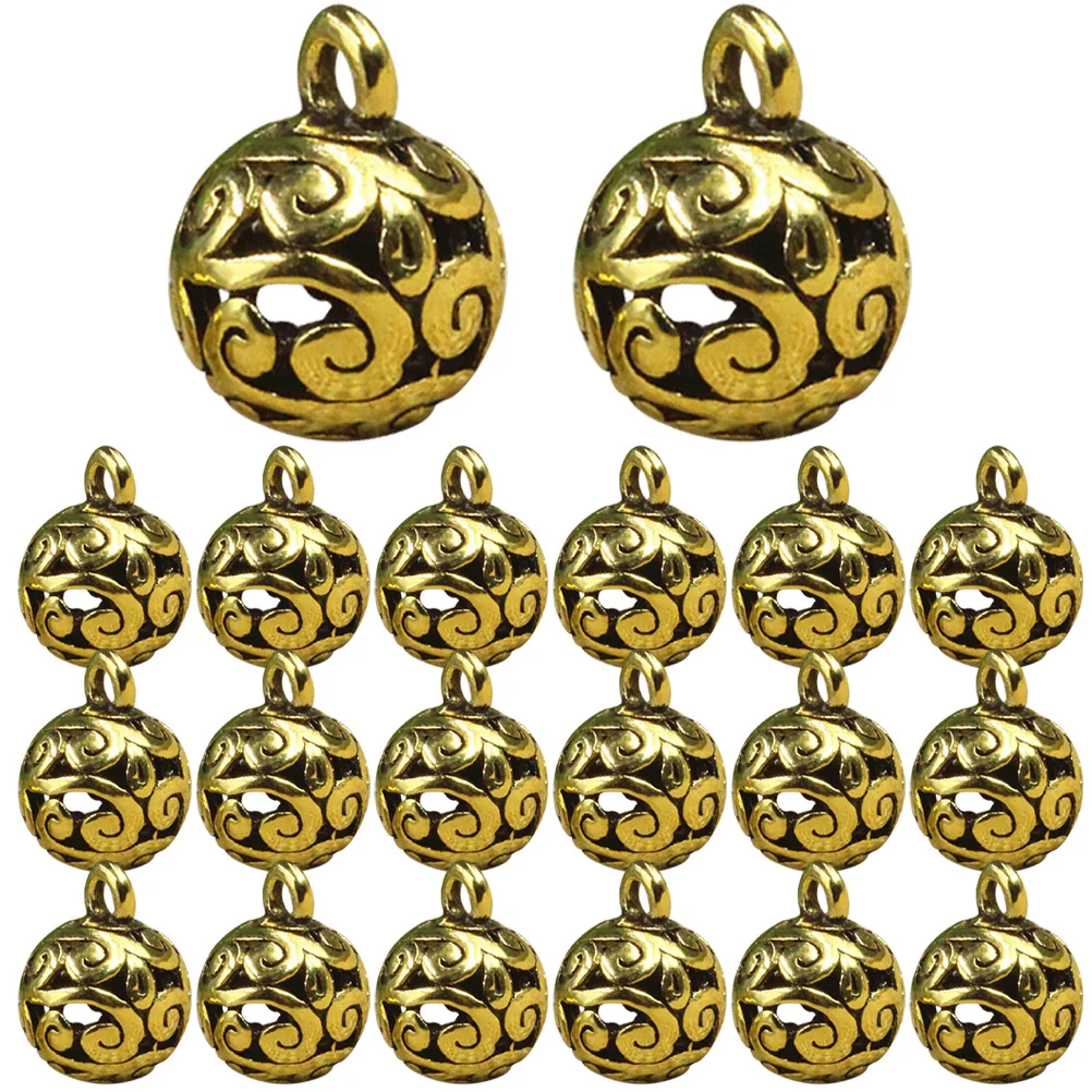 20 Pcs Alloy Openwork Flower Ball Pendant Travel Jewelry Hanging Bracelet Bells Shapes Charm Making
20 Pcs Alloy Openwork Flower Ball Pendant Travel Jewelry Hanging Bracelet Bells Shapes Charm Making