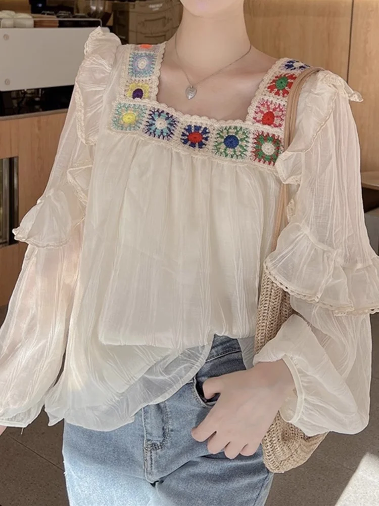 Unique Beautiful Lace Trim Chiffon Shirt Women Summer New Style Ultra Cute Belly Covering Slimming Top Korean Loose Fit Long ...
Unique Beautiful Lace Trim Chiffon Shirt Women Summer New Style Ultra Cute Belly Covering Slimming Top Korean Loose Fit Long ...
