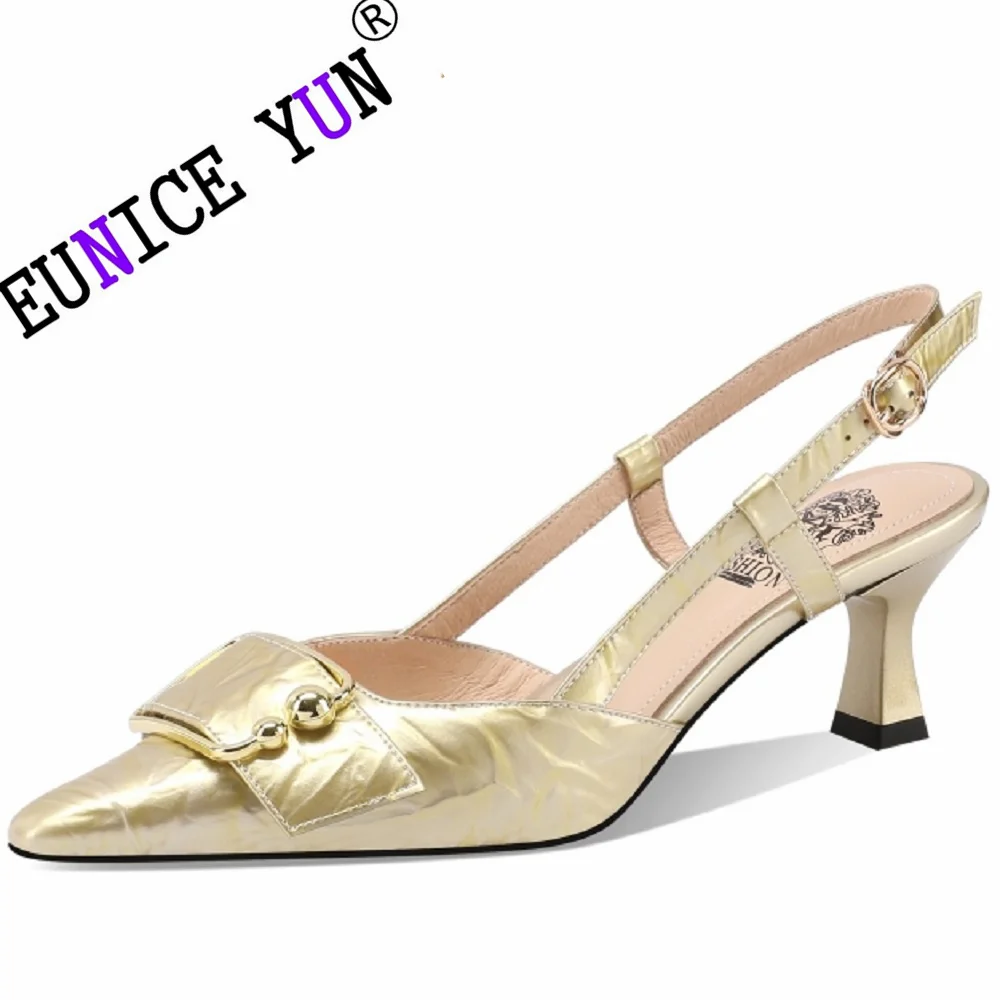 【EUNICE YUN】Medium Genuine Leather Pumps Shoes Woman Sexy Point Toe Heels Office Dress Pumps Shoes Ladies Sandals 33-43
【EUNICE YUN】Medium Genuine Leather Pumps Shoes Woman Sexy Point Toe Heels Office Dress Pumps Shoes Ladies Sandals 33-43