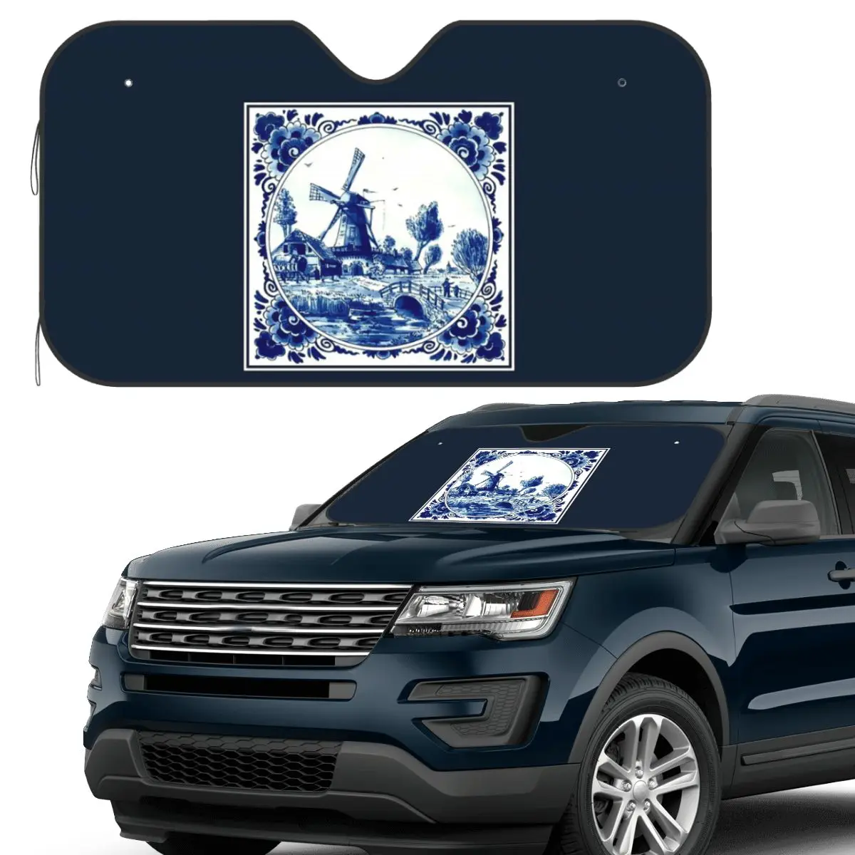 DUTCH BLUE DELFT Vintage Windmill And Bridge Print Sunshade Windscreen Car Front Windshield Window Sun Visor Accessories Covers
DUTCH BLUE DELFT Vintage Windmill And Bridge Print Sunshade Windscreen Car Front Windshield Window Sun Visor Accessories Covers