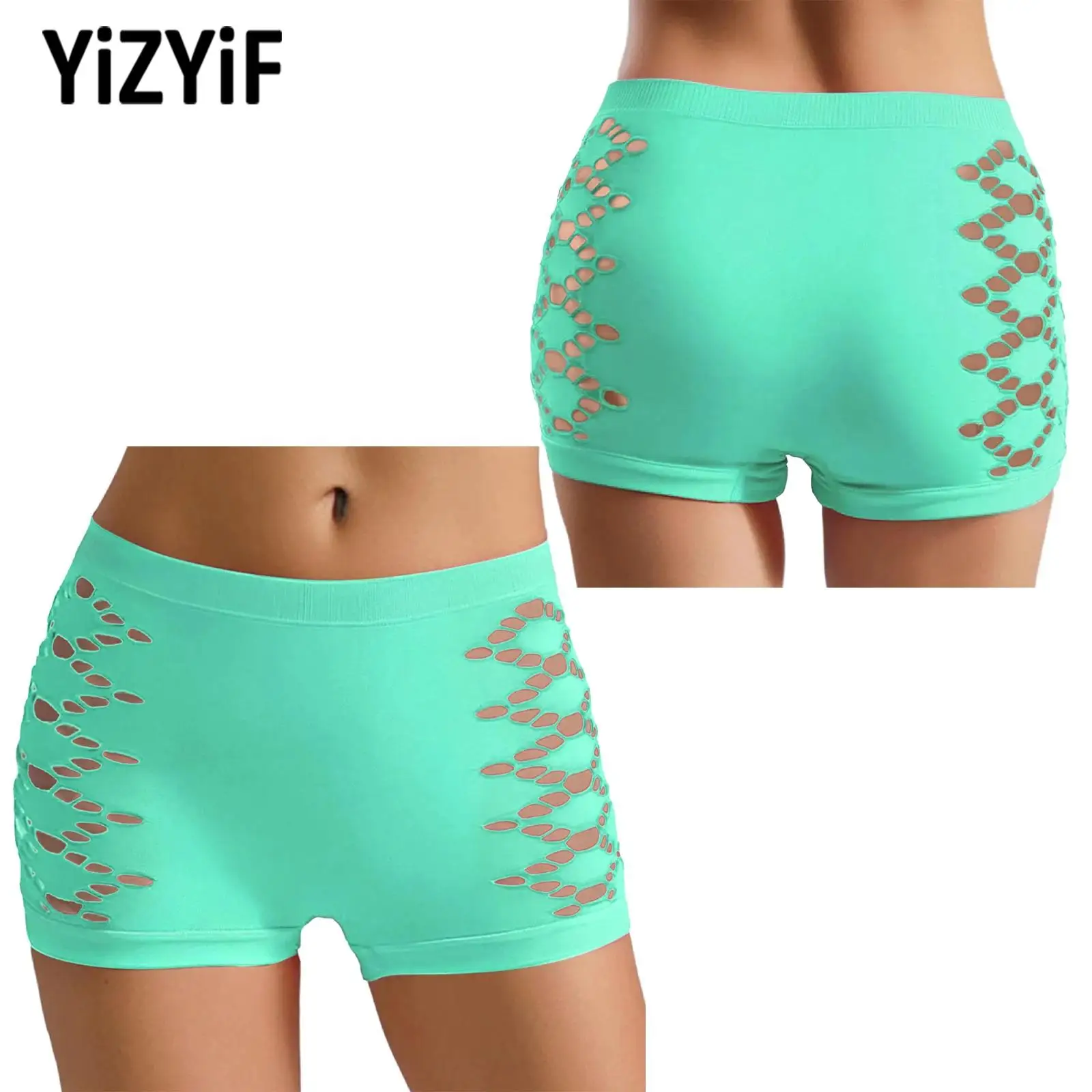 Women Adult Hollow Out Yoga Shorts Bottom Running Cycling Costume Elastic Waistband Stretchy Underwear for Casual Sports Workout 
Women Adult Hollow Out Yoga Shorts Bottom Running Cycling Costume Elastic Waistband Stretchy Underwear for Casual Sports Workout