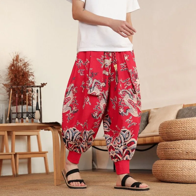 Men 8XL Ribbon Dragon Print Trendy Pants Male Summer Breathable Senior Ethnic Bohemian Fashion Trouser Party Festival Pantalon
Men 8XL Ribbon Dragon Print Trendy Pants Male Summer Breathable Senior Ethnic Bohemian Fashion Trouser Party Festival Pantalon