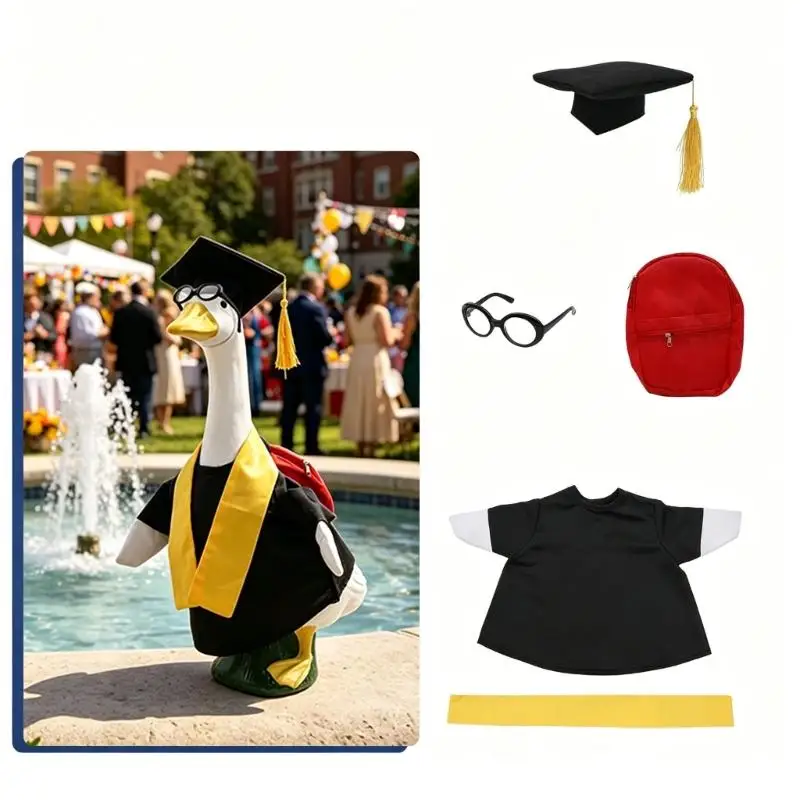 R9UF Funny Back To School Geese Costume Set Includes Cap And Gown For Yard Display
R9UF Funny Back To School Geese Costume Set Includes Cap And Gown For Yard Display