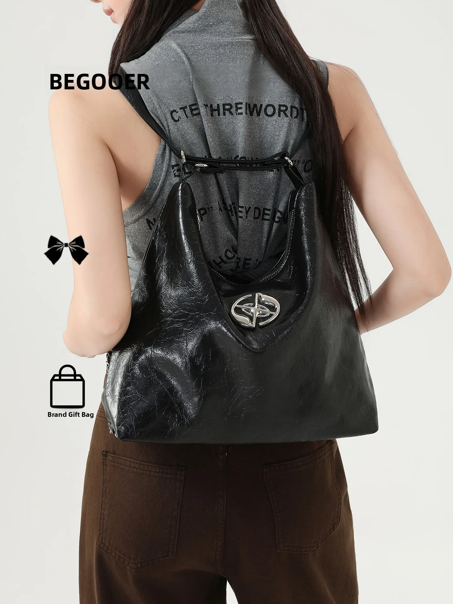 BEGOOER Large Capacity Tote Bag Fashionable Versatile Single Shoulder Commuter Bag Casual Original Design Zinc Alloy Zipper
BEGOOER Large Capacity Tote Bag Fashionable Versatile Single Shoulder Commuter Bag Casual Original Design Zinc Alloy Zipper