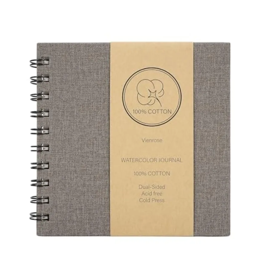 Watercolor Book, 5.5"x5.5" Watercolor Journal with 22 Sheets 140 LB 300 GSM Cotton Watercolor Paper, Leather Cover Travel Art J
Watercolor Book, 5.5"x5.5" Watercolor Journal with 22 Sheets 140 LB 300 GSM Cotton Watercolor Paper, Leather Cover Travel Art J