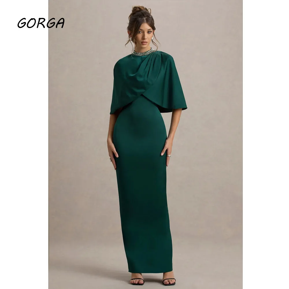 GORGA Customized Green Floor-Length Satin Evening Dress Beading O-Neck Prom Dress 2025 Half Sleeves Mermaid Party Dress
GORGA Customized Green Floor-Length Satin Evening Dress Beading O-Neck Prom Dress 2025 Half Sleeves Mermaid Party Dress