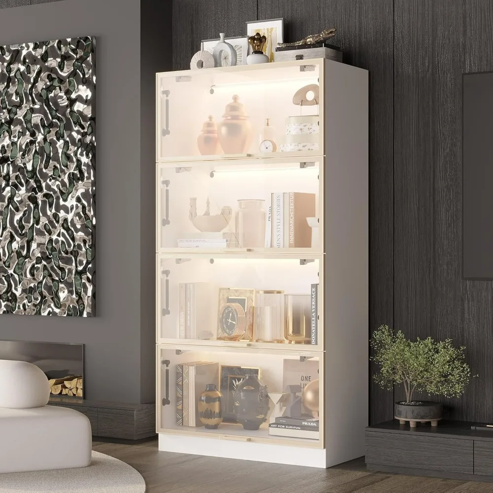 Glass Display Cabinet with Light, Storage Cabinet with Flip up Glass Doors, Collectors Showcase Toy Figure Organizers Rack
Glass Display Cabinet with Light, Storage Cabinet with Flip up Glass Doors, Collectors Showcase Toy Figure Organizers Rack