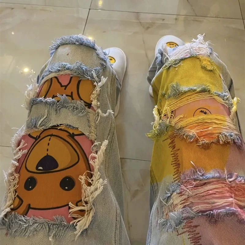 Brand Jeans Women New Ripped Holes Denim Jeans Cartoon Patchwork Spliced Graffiti Print Hip-hop Casual Rock Geek Trousers NZ84
Brand Jeans Women New Ripped Holes Denim Jeans Cartoon Patchwork Spliced Graffiti Print Hip-hop Casual Rock Geek Trousers NZ84