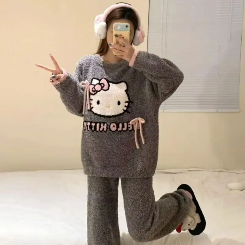 Женские милые корейские пижамы с длинными рукавами и бантом из мультфильма, 2 шт., женские осенне-зимние новые модные милые мягкие комплекты домашней одежды в стиле аниме
Женские милые корейские пижамы с длинными рукавами и бантом из мультфильма, 2 шт., женские осенне-зимние новые модные милые мягкие комплекты домашней одежды в стиле аниме