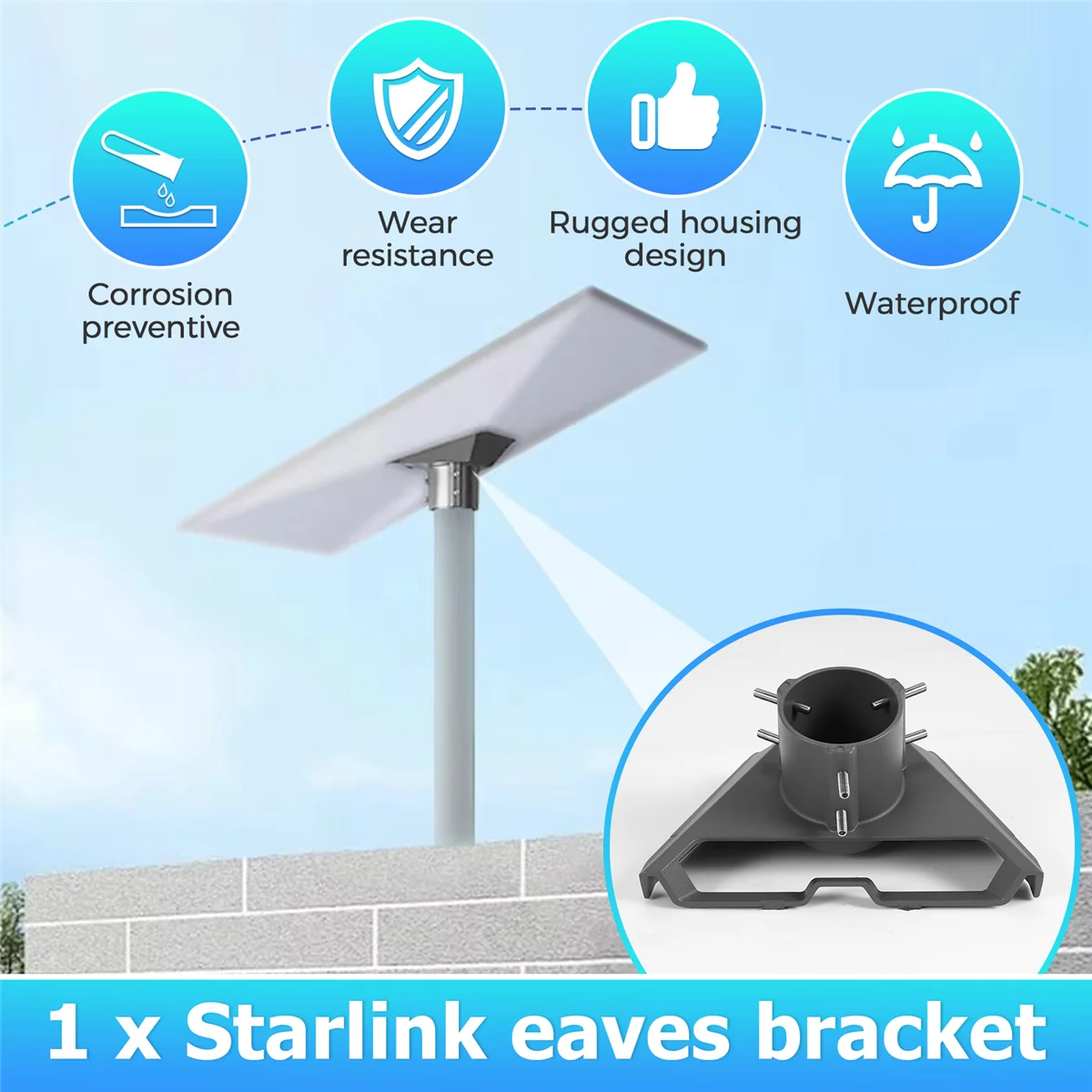 Вверх! Для Starlink Gen 3, адаптер для монтажной трубы для Starlink Gen3, монтажная пластина, кронштейн для карниза на крышу, серый
Вверх! Для Starlink Gen 3, адаптер для монтажной трубы для Starlink Gen3, монтажная пластина, кронштейн для карниза на крышу, серый