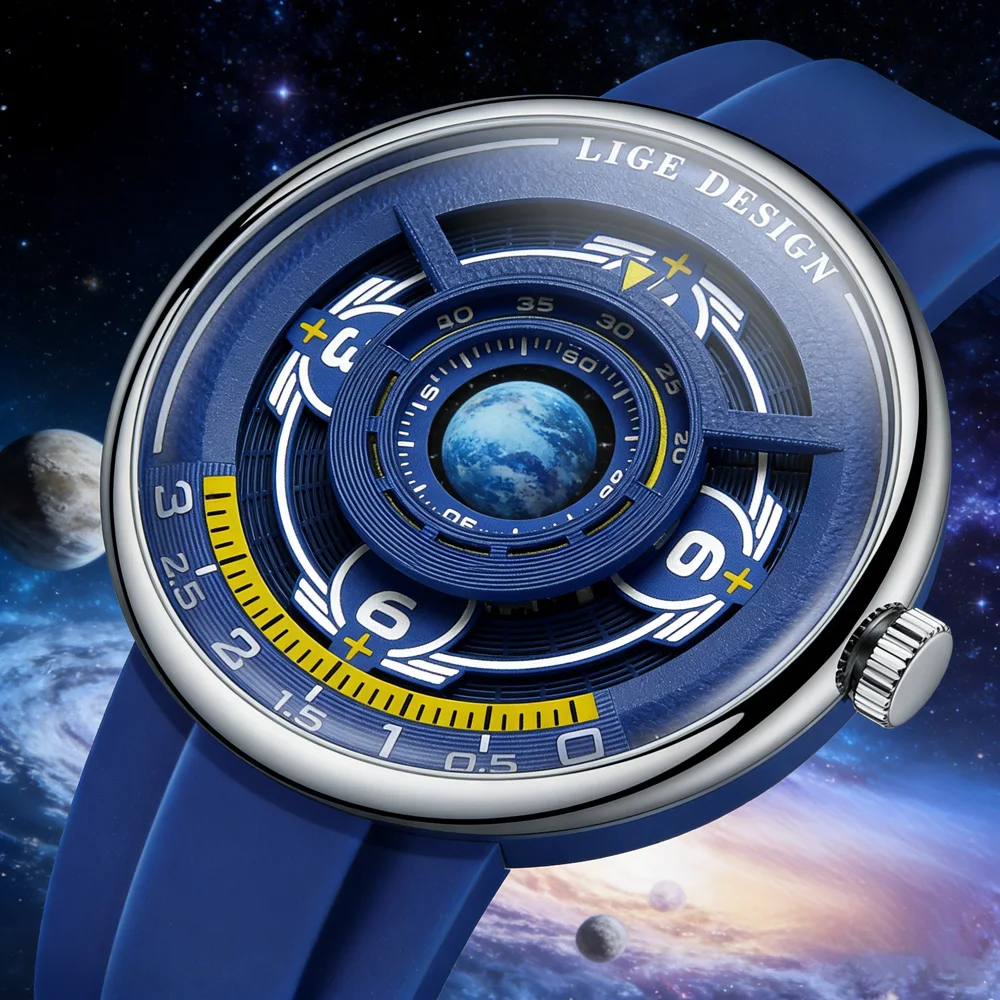 LIGE Trendy Sporty Men's Watches Creative Blue Planet Dial Luminous Silicone Straps Waterproof Men's Quartz Watches Relojs
LIGE Trendy Sporty Men's Watches Creative Blue Planet Dial Luminous Silicone Straps Waterproof Men's Quartz Watches Relojs