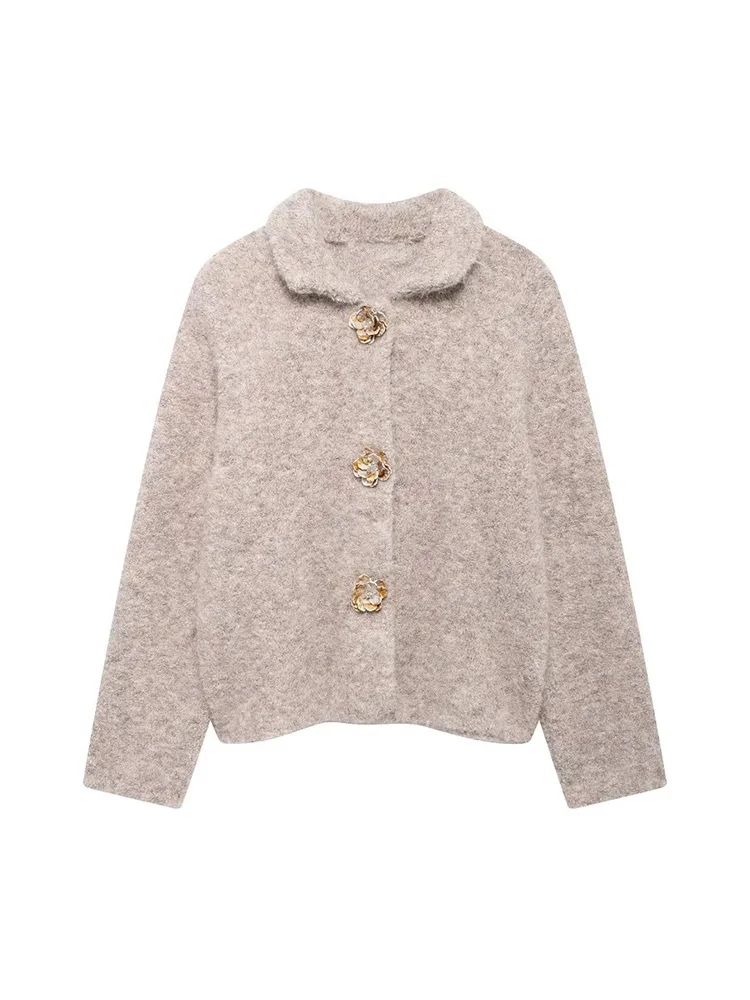 KUCLUT Women Autumn Fashion Faux Fur Knit Jacket With Flower Buttons Female Lapel Collar Jacket Ladies Casual Outerwear
KUCLUT Women Autumn Fashion Faux Fur Knit Jacket With Flower Buttons Female Lapel Collar Jacket Ladies Casual Outerwear