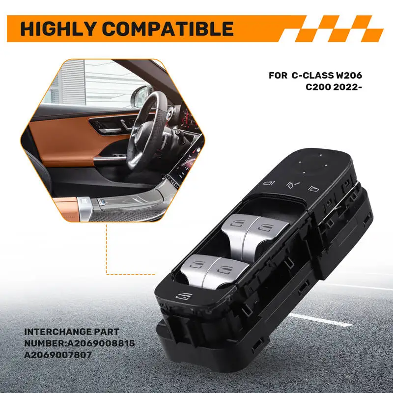 Left Front Power Master Window Regulator Switch A2069005611 For Benz C-Class W206 C200 2022- Window Control Lift Button
Left Front Power Master Window Regulator Switch A2069005611 For Benz C-Class W206 C200 2022- Window Control Lift Button