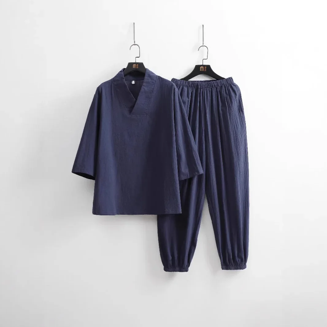 Summer New Chinese Style Men's Set Zen Study Seven-Ball Sleeve Bamboo Cotton Linen Meditation Two-Piece Set
Summer New Chinese Style Men's Set Zen Study Seven-Ball Sleeve Bamboo Cotton Linen Meditation Two-Piece Set