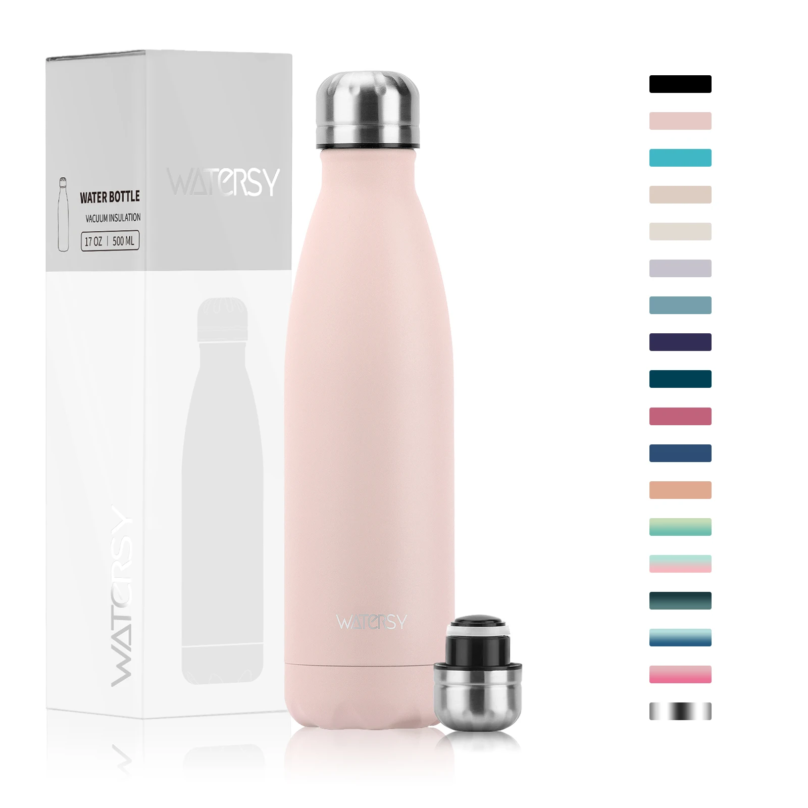 WATERSY 500 мл бутылка для воды из нержавеющей стали с двойными стенками и вакуумной изоляцией, термочашка с герметичной крышкой для спорта и школы
WATERSY 500 мл бутылка для воды из нержавеющей стали с двойными стенками и вакуумной изоляцией, термочашка с герметичной крышкой для спорта и школы