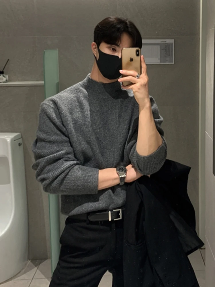 Мужской вязаный свитер с высоким воротником, удлиненный, приталенный, зимний, повседневный, однотонный
Мужской вязаный свитер с высоким воротником, удлиненный, приталенный, зимний, повседневный, однотонный