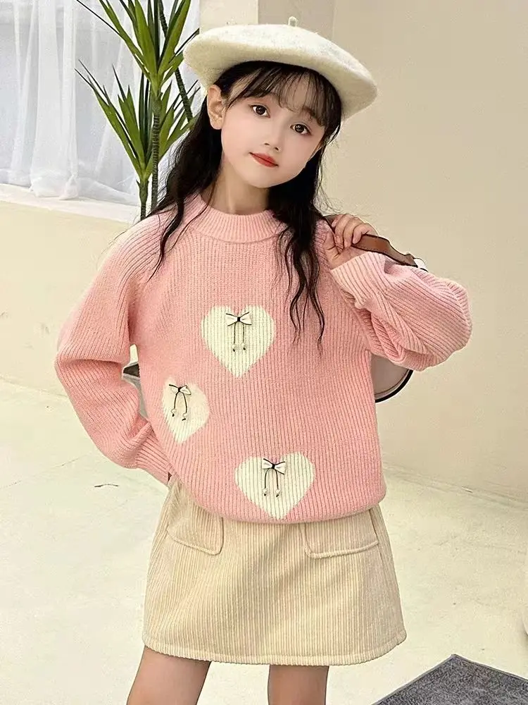 Girl Top New Autumn Winter Korean Fashion Style Thick Sweater Baby Girl Bow Long Sleeve Knit Base Children Casual Sweater
Girl Top New Autumn Winter Korean Fashion Style Thick Sweater Baby Girl Bow Long Sleeve Knit Base Children Casual Sweater