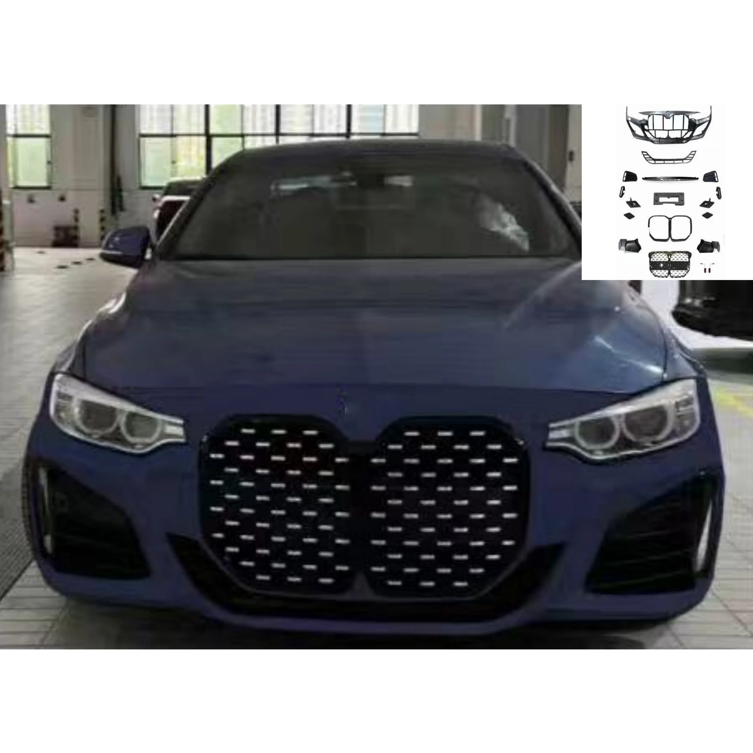 Передний бампер в сборе для BMW 3 серии F30 F32, модифицированный новый стиль, комплект кузова с объемной решеткой, автомобильные аксессуары
Передний бампер в сборе для BMW 3 серии F30 F32, модифицированный новый стиль, комплект кузова с объемной решеткой, автомобильные аксессуары
