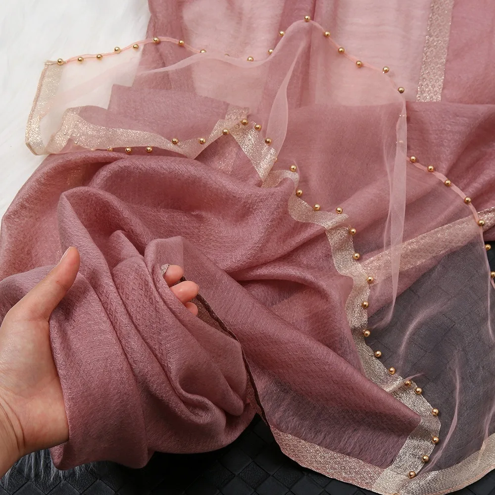 Luxury Bead Luxury Silk Scarf Long Thin Women Hijab Shawls Wraps UV Protection Organza Scarf Girl
Luxury Bead Luxury Silk Scarf Long Thin Women Hijab Shawls Wraps UV Protection Organza Scarf Girl