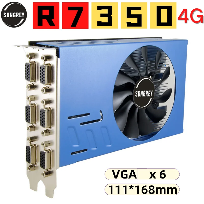 SONGREY R7 350 4VGA /6VGA Multi-Display Graphics Card AMD GPU 2G/4G GDDR5 Multi-Monitors Video Card For Stock Trading
SONGREY R7 350 4VGA /6VGA Multi-Display Graphics Card AMD GPU 2G/4G GDDR5 Multi-Monitors Video Card For Stock Trading