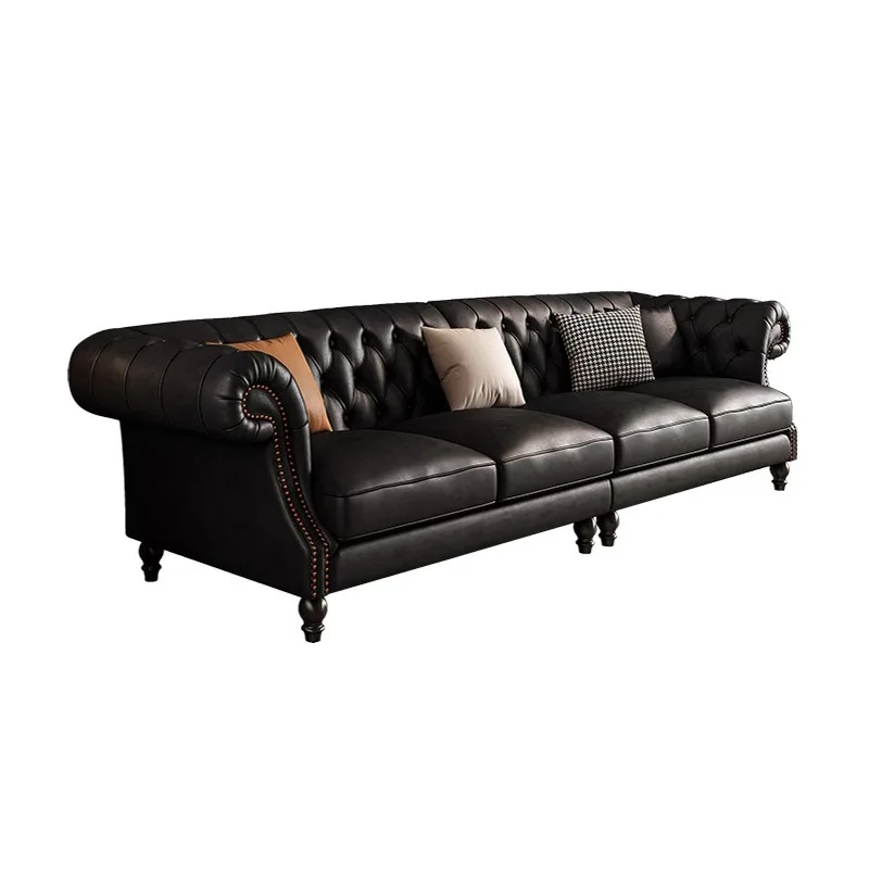 American retro leather sofa light luxury high-end villa first layer cowhide sofa commercial bar KTV buckle sofa
American retro leather sofa light luxury high-end villa first layer cowhide sofa commercial bar KTV buckle sofa