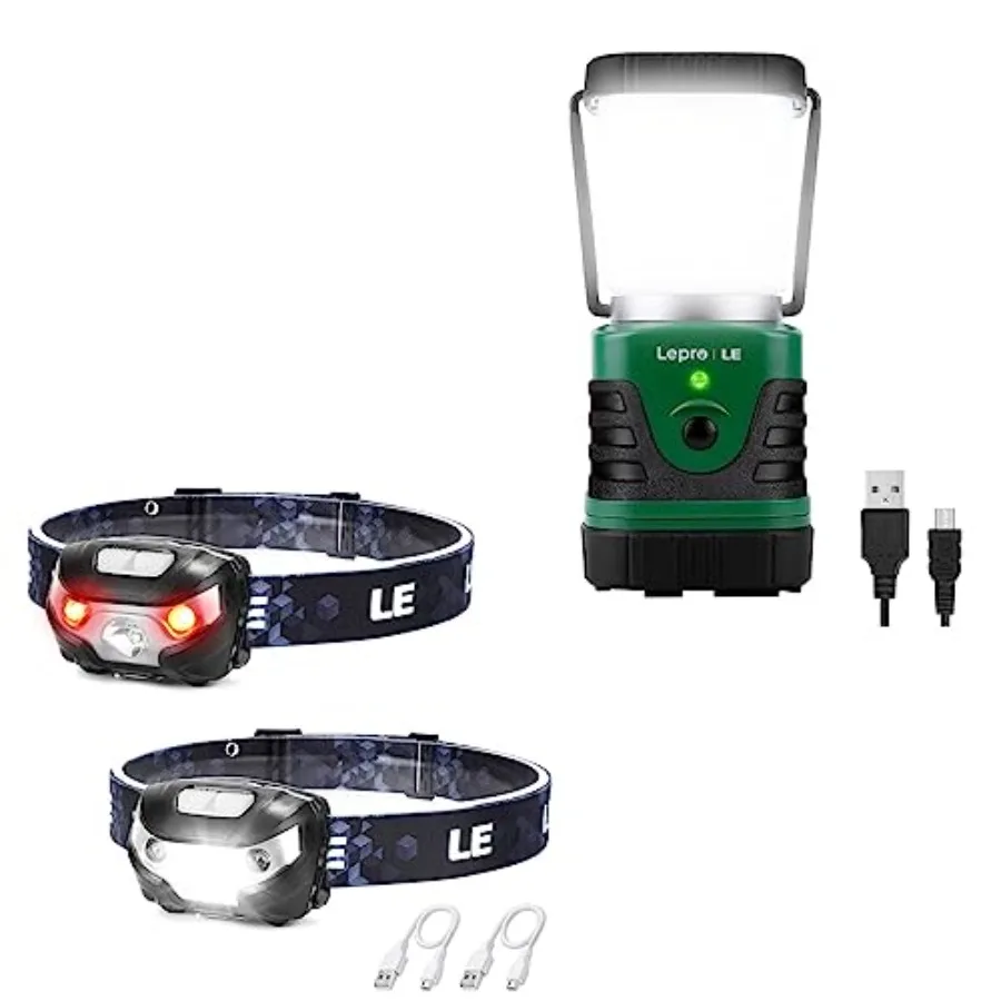 Camping LED headlamp and lantern bundle: rechargeable, 1000LM white/red light, 5 modes, 4400mAh power bank, black, high-lumen b
Camping LED headlamp and lantern bundle: rechargeable, 1000LM white/red light, 5 modes, 4400mAh power bank, black, high-lumen b