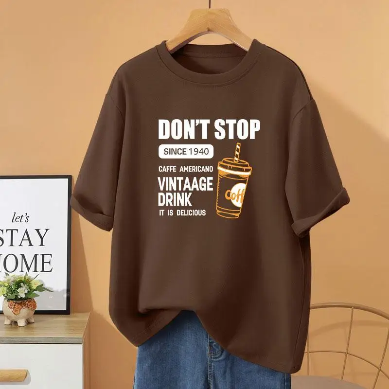 Summer Women Clothing 100% Cotton Short Sleeve Top Tee Letter Printed Basics T-shirt Fashion Loose Casual Pullovers
Summer Women Clothing 100% Cotton Short Sleeve Top Tee Letter Printed Basics T-shirt Fashion Loose Casual Pullovers